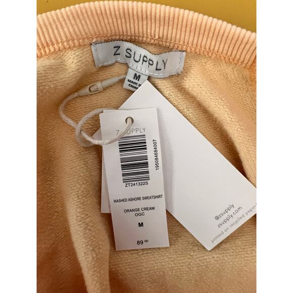 Z Supply Washed Ashore Ombre Pullover Sweatshirt Orange Cream Women's Size M NWT - Picture 5 of 7
